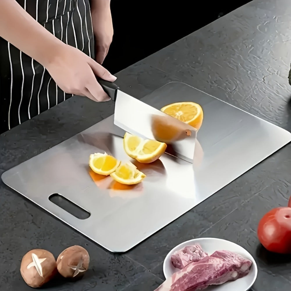 Stainless Steel Cutting Board Set of 3, Durable Kitchen Cutting Boards, & Easy to Clean, Space-Saving Nested Design for Meat
