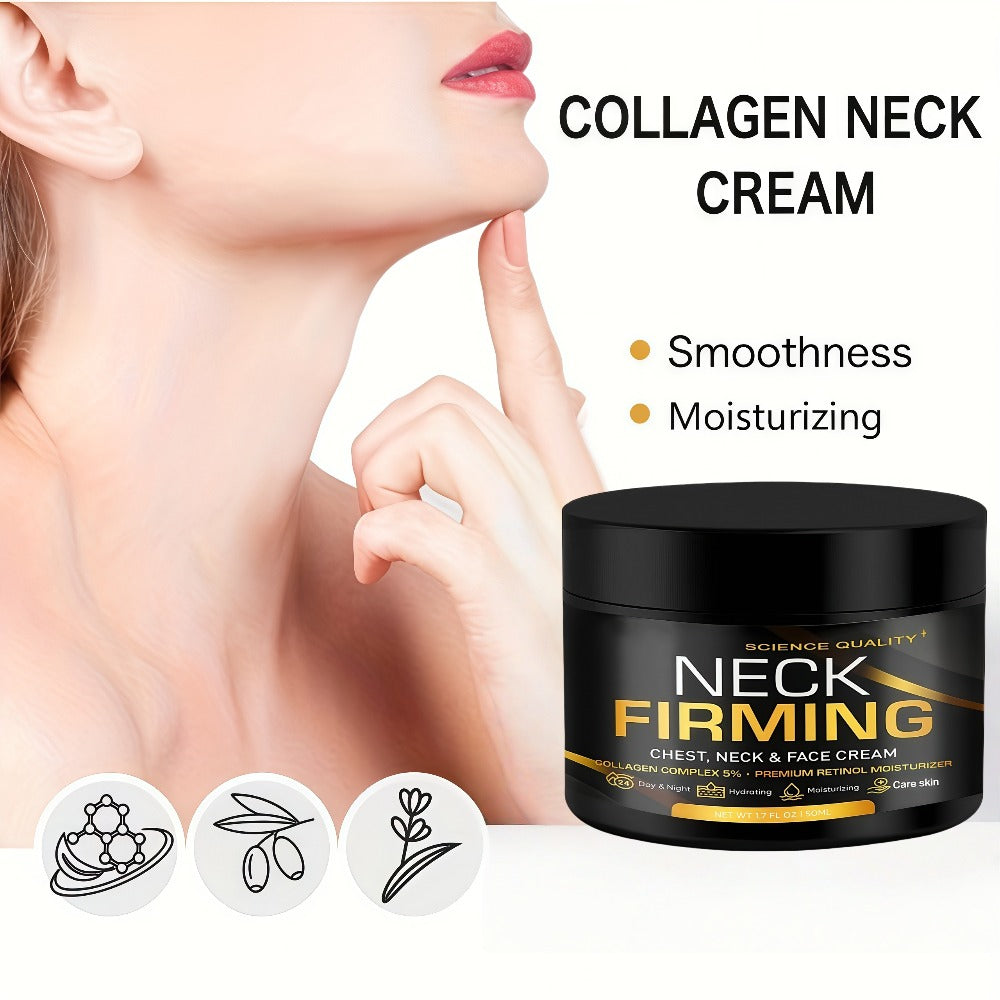 Neck Cream with Retinol Collagen & Hyaluronic Acid 50ml - Day Night Lifting Tightens Crepey Skin on Face Chest & Neck for Women