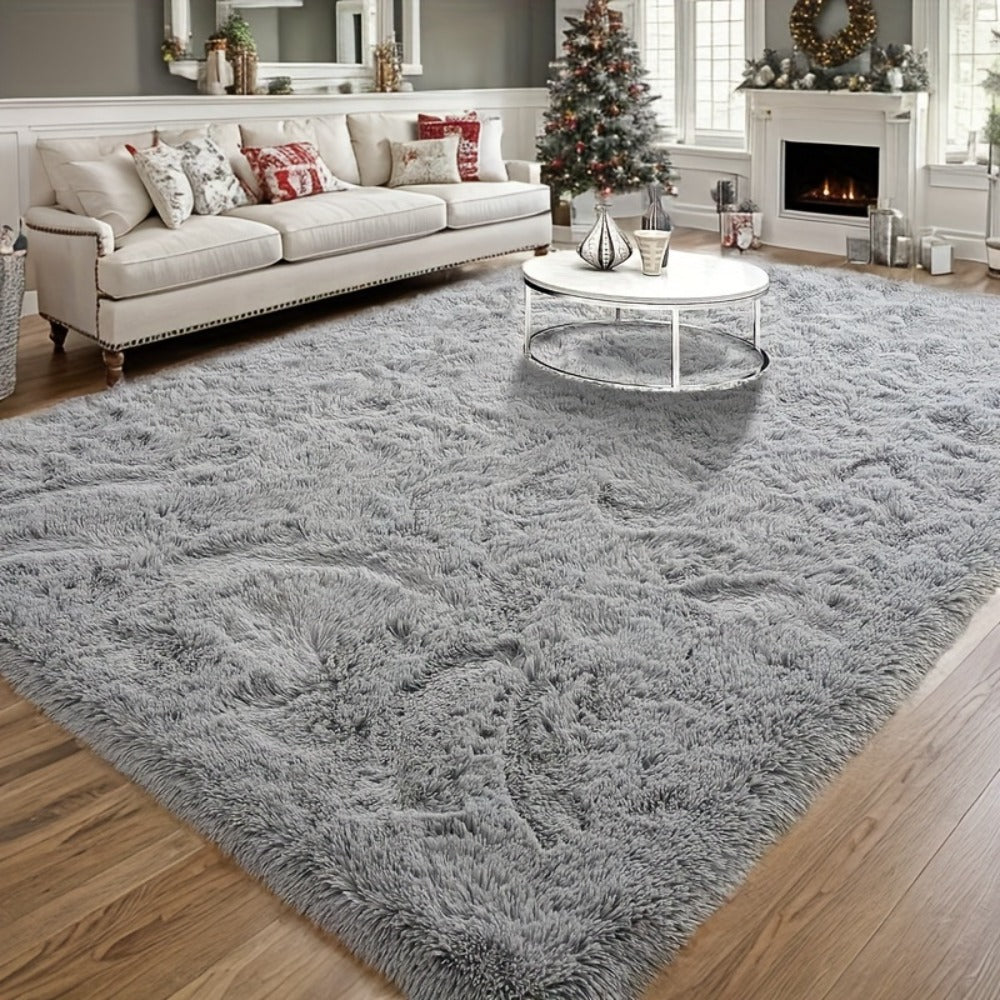 Gradient Color Soft Area Rug – Washable Anti-Slip Shaggy Fluffy Carpet for Living Room & Bedroom | Modern Machine-Made Floor Mat