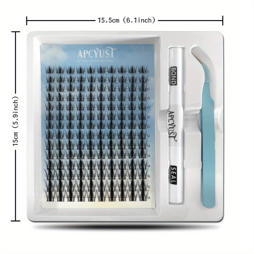Spiky Wet-Look Fairy Lash Clusters Kit – Manga Anime C Curl Individual Spike Eyelash Extensions 8mm-18mm Mixed Length