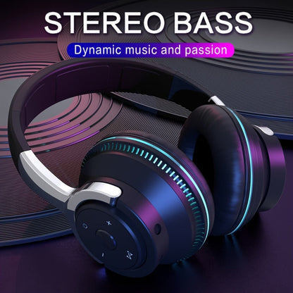 Foldable Wireless Over-Ear Headphones with FM Radio, TF Card, LED Accent Lights, 3.5mm AUX and Four Colors