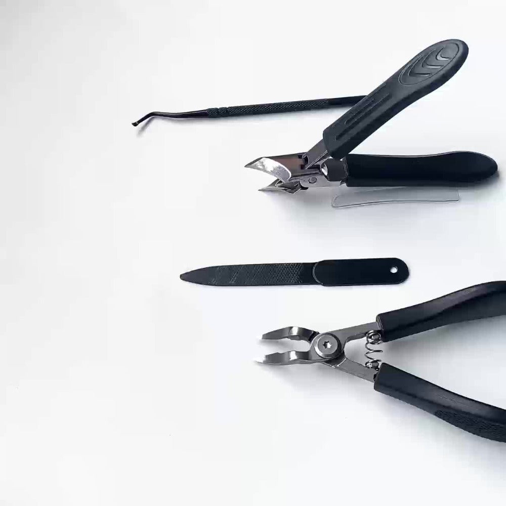 Manicure Pedicure Set 9 Piece Stainless Steel Nail Care Kit Professional Nail Clippers Nail File Cuticle Scissors for Ingrown Thick Toenails