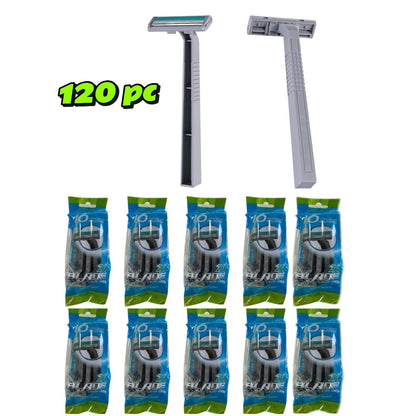Disposable Razors Bulk 120 Pack Double Blade Stainless Steel – Fresh Smooth Close Shave for Men & Women, Face Legs Underarms Body Hair