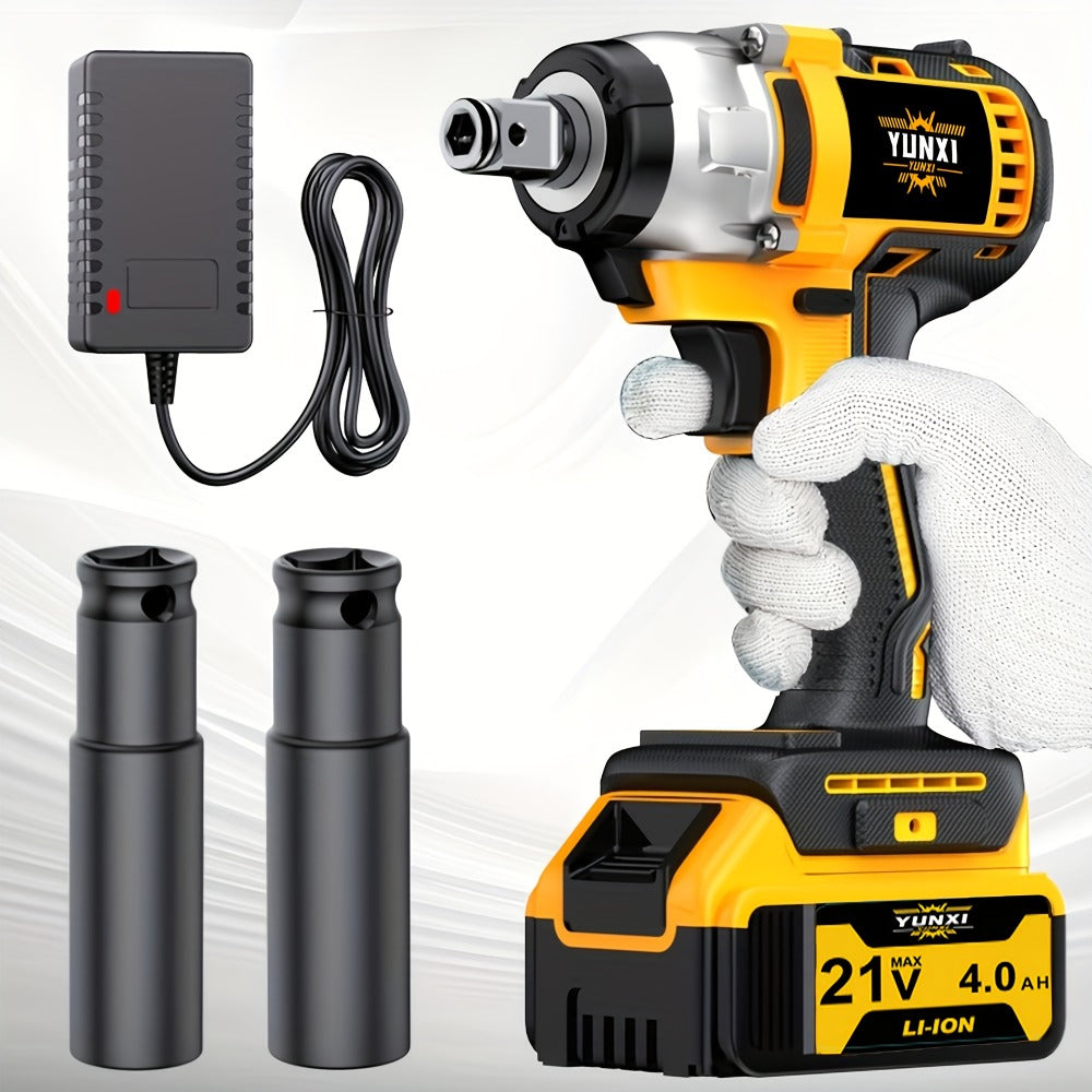 21V Cordless Drill Brushless Impact Wrench Multifunctional, Lithium Battery, Quick Charger, Variable Speed