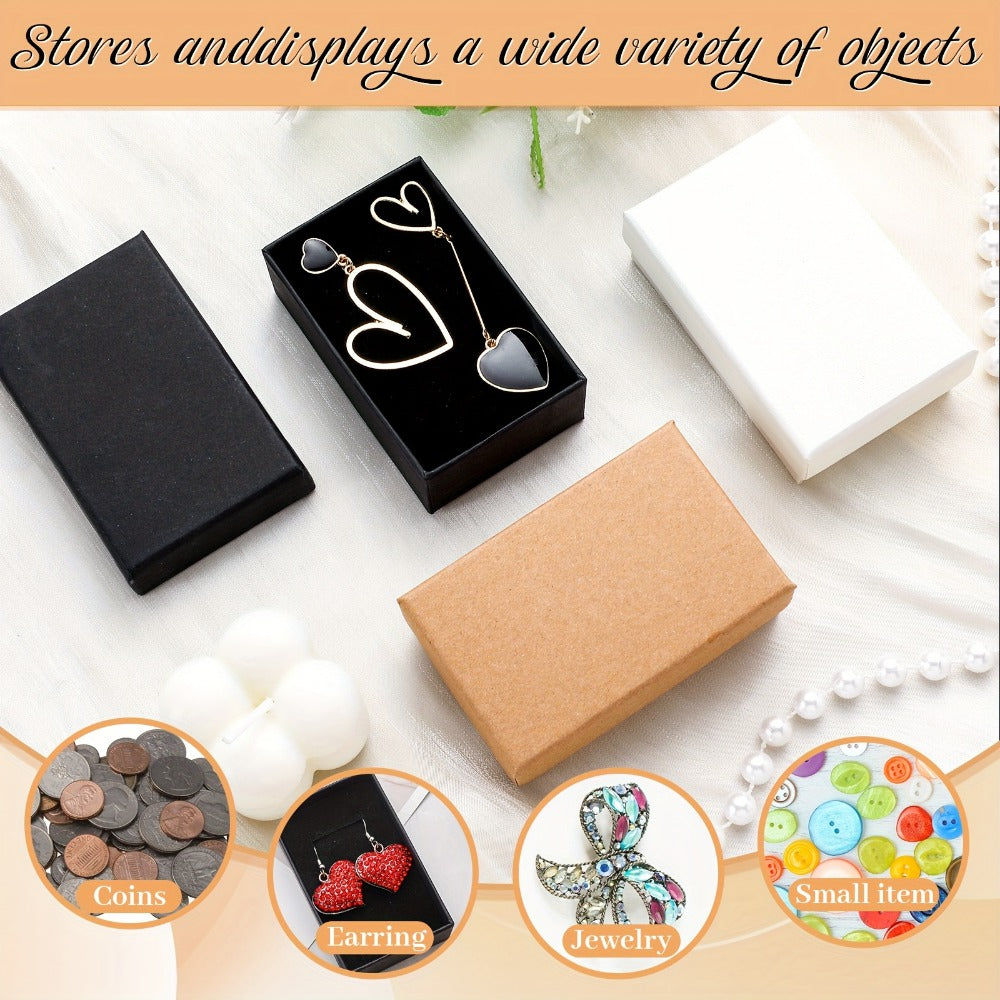 Jewelry Gift Boxes Bulk 100pcs Cardboard Paper Boxes for Necklace Earring Bracelet Ring for Entryways, Bedrooms and Living Spaces