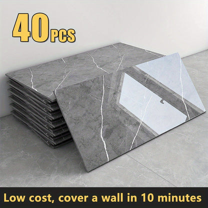 Peel and Stick Marble Wall Tiles – Self-Adhesive Backsplash Panels for Kitchen Bathroom Living Room