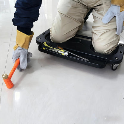 Rolling Knee Pad with Wheels & Built-In Tool Tray – Cushioned Kneeling Platform for Mechanics, Carpenters & Flooring Work
