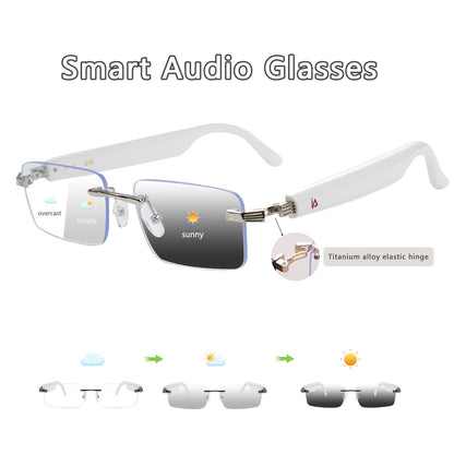 Smart Glasses Photochromic Audio Eyewear with Open-Ear Speaker, Microphone and Metal or Plastic Frames