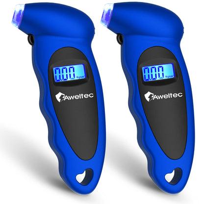 Digital Tire Pressure Gauge 2-Pack 150 PSI – Backlit LCD, 4 Modes PSI/Bar/KPA/Kgf, Non-Slip Grip for Car, Truck, Motorcycle & Bicycle