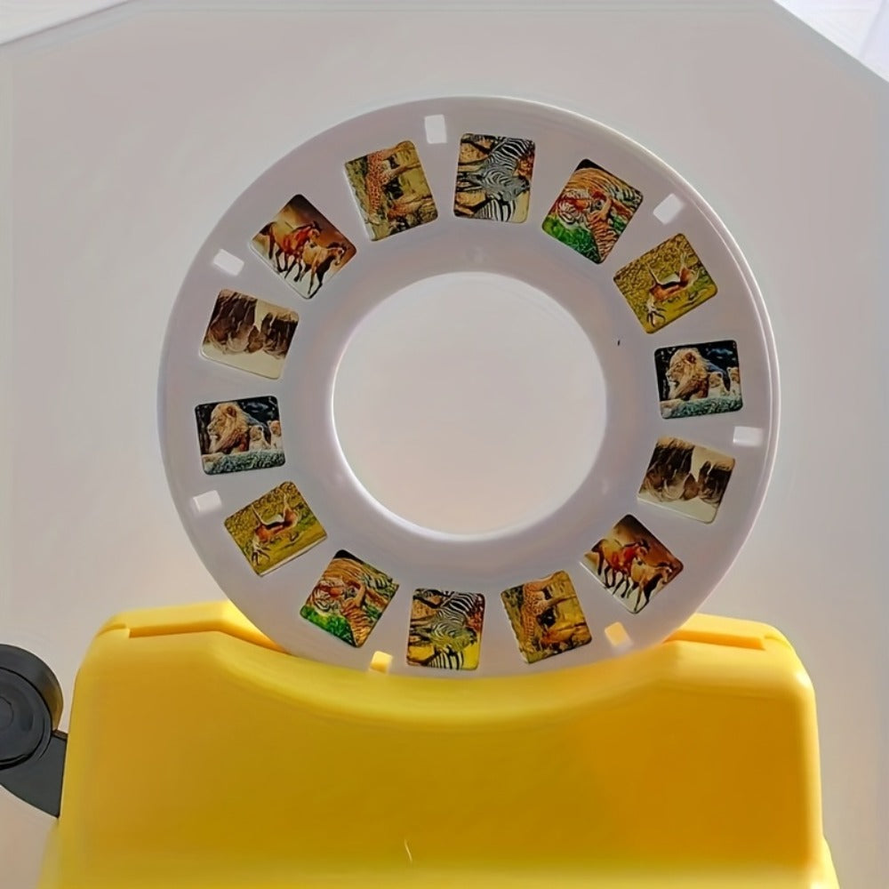 3D Slide Viewer Toy for Kids Ages 3+, Screen-Free Sideshow Projector with Space Ocean Animals Dinosaurs Slides
