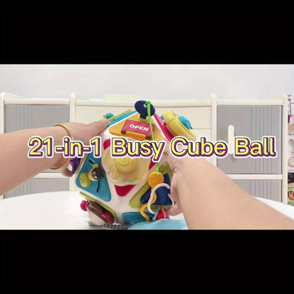 21-in-1 Toddler Busy Board Activity Cube, Early Educational Sensory Toy for Boys & Girls Ages 1-3