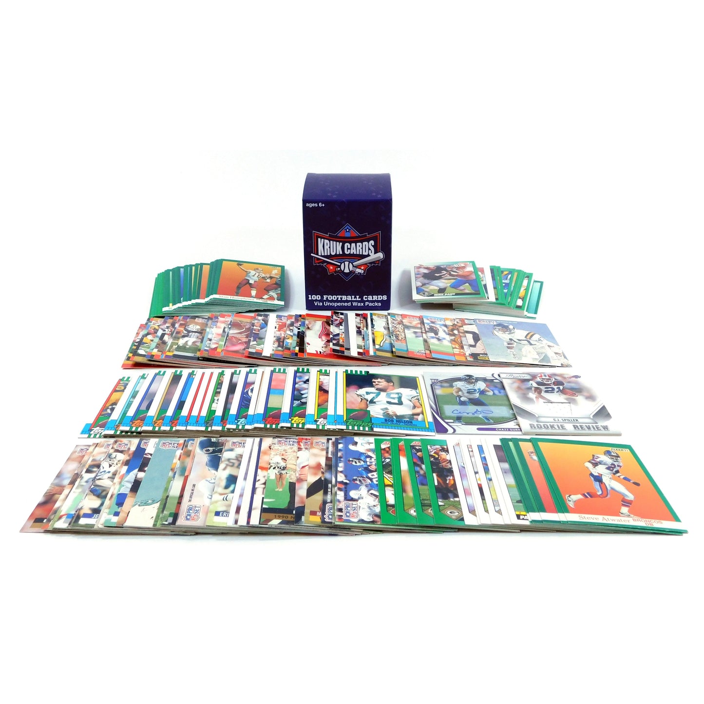 Sports Trading Cards, 100-Card NFL Football Assortment in Mixed Retail Pack Presentation for Collectors