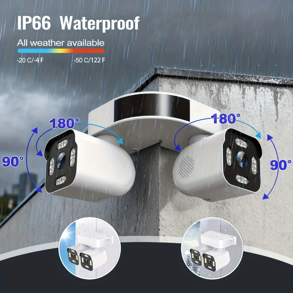 Security Camera 8MP Dual-Lens PTZ Model with 360 Panoramic View, Full-Color Night Vision and IP66