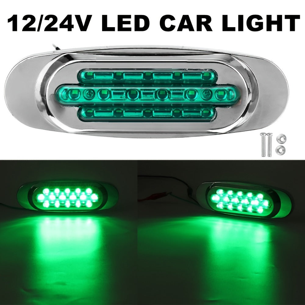 LED Side Marker Lights 4-Pack for Truck Trailer 16 LEDs Dual Mode Steady-On & Flash – 12-24V Universal Fit Front Rear Side Marker Lamp