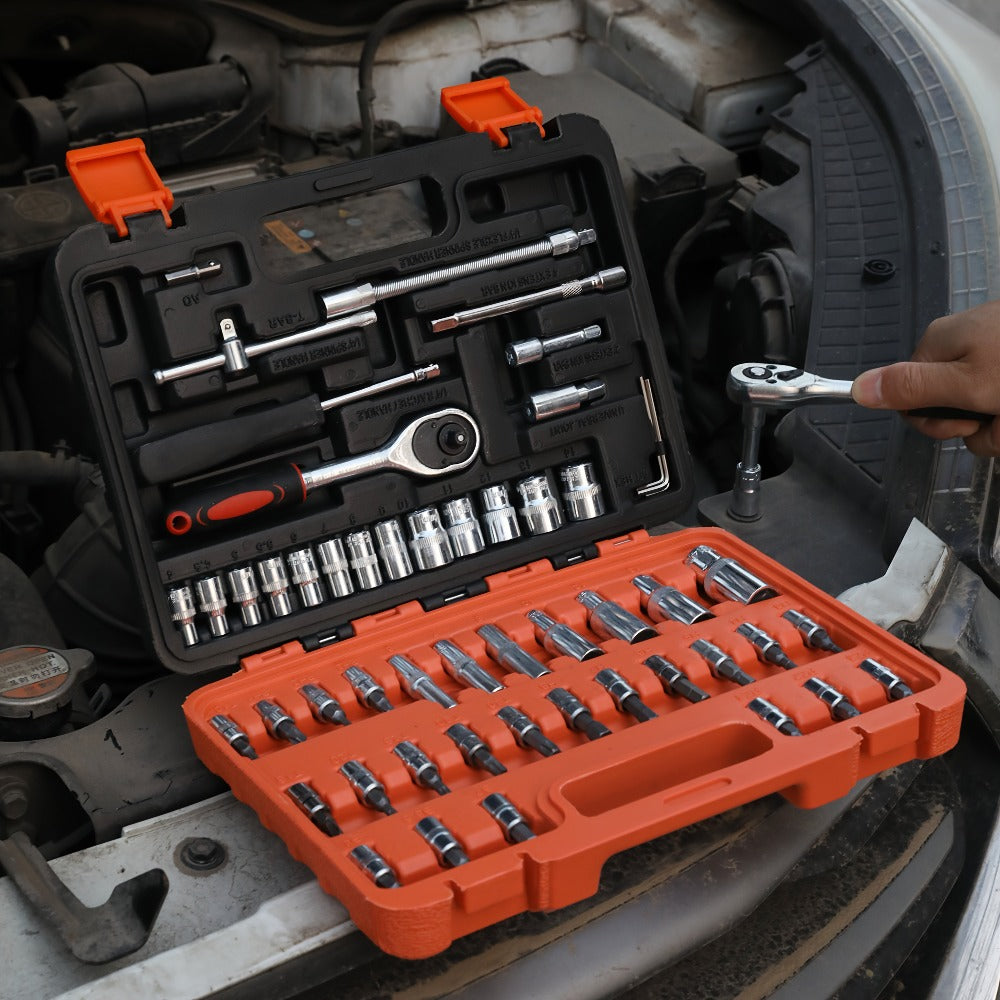 Ratchet Socket Wrench Set with Handle – 50/53/96/123/218/999PCS | 3/8" Drive CR-V Steel | Metric & Imperial Sizes | Car Maintenance