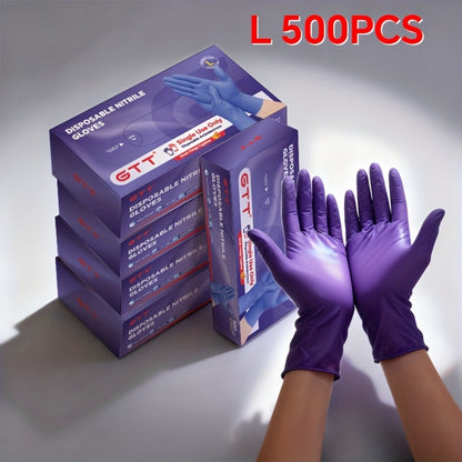 GTT Dark Purple Nitrile Disposable Gloves in 500-Piece Packs with Four Size Options from S to XL