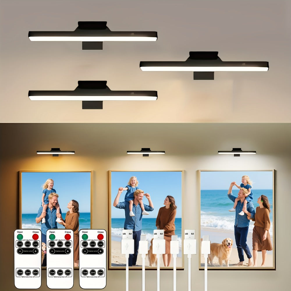 Picture Lights for Wall Battery Operated Rechargeable, Cordless LED Wall Sconce with Remote & 3 Color Temperatures