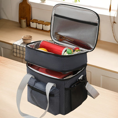 Insulated Lunch Bag Large Capacity Leakproof Waterproof with Shoulder Strap Double Pocket Portable Cooler Tote for Men Women Work School