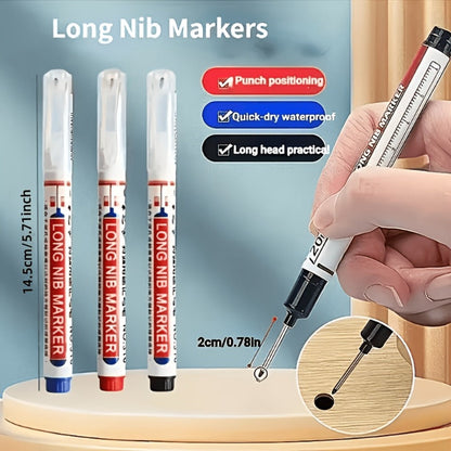 Deep Hole Marking Pens 29 Pack – Long Point Oil-Based Woodworking Markers, Multi-Color Red Blue Black Pencils for Wood, Ceramic
