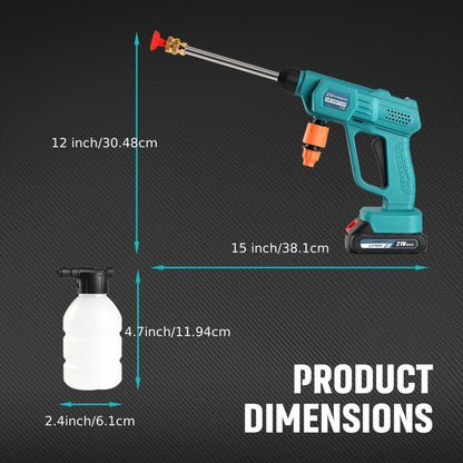 Car Pressure Washer with 500 PSI Listing, 6-in-1 Spray Nozzle, 5m Hose and One or Two Batteries