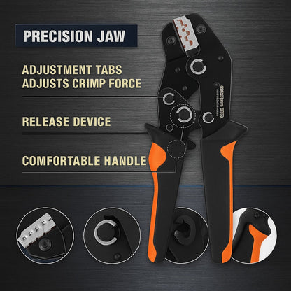 Wire Crimper Kit 718pcs SN-68B Ratchet Crimping Tool AWG28-16 with Replaceable Jaw & Assorted Terminals