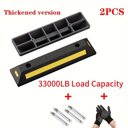 Garage Parking Curb Stop Rubber Wheel Stop 21 Inch Heavy Duty Car Tire Guide Railing for Garage Floor Wall Protector Vehicle Parking Aid 1pc