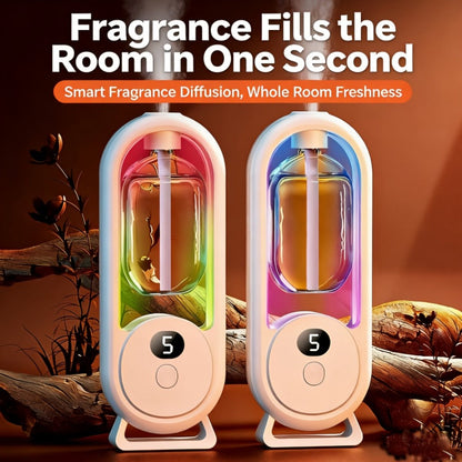 Aroma Diffuser with Five Intensity Settings, Color-Lighted Bottle Window and One- or Three-Oil Bundle Options