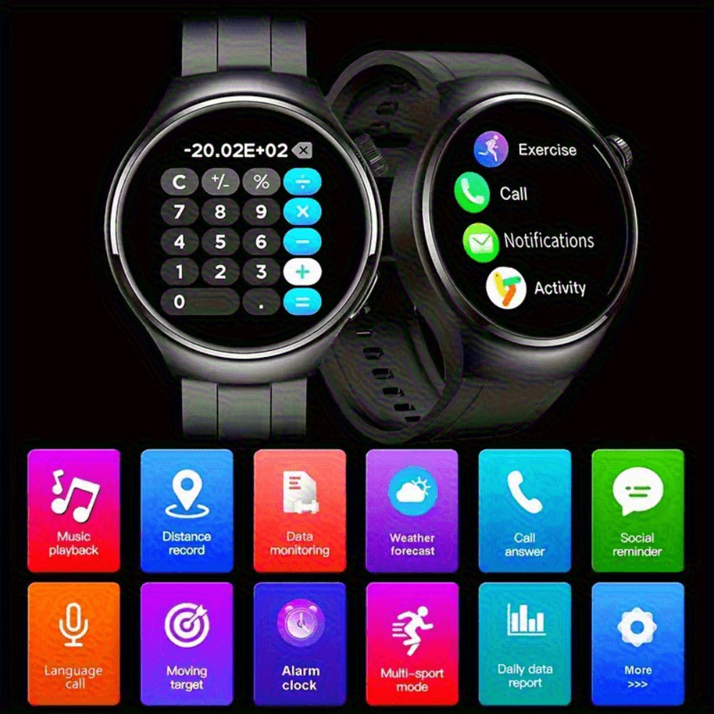 Smartwatch Round 2.01" Extra Large Screen with Wireless Calling, 100+ Sport Modes, Sleep and Heart Rate Readouts, Built-in Games Weather