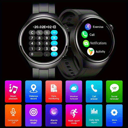 Smartwatch Round 2.01" Extra Large Screen with Wireless Calling, 100+ Sport Modes, Sleep and Heart Rate Readouts, Built-in Games Weather