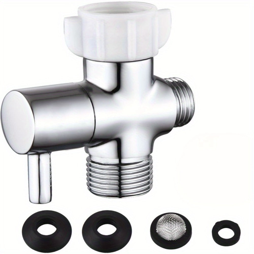 Toilet T-Adapter Diverter Valve with Shutoff – 304 Stainless Steel G7/8 American Thread, Chrome Finish