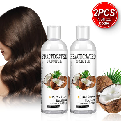 Fractionated Coconut Oil 2-Pack 7.5 fl oz Each – 100% Pure Carrier Oil for Massage, Hair & Body, Lightweight Moisturizing Body Oil