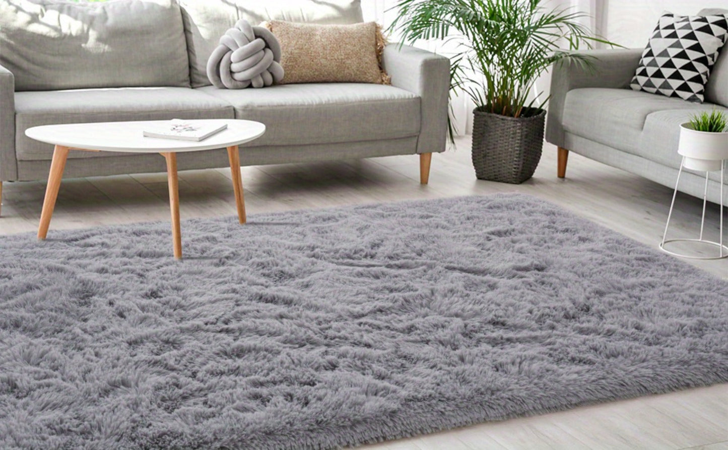 Gradient Color Soft Area Rug – Washable Anti-Slip Shaggy Fluffy Carpet for Living Room & Bedroom | Modern Machine-Made Floor Mat