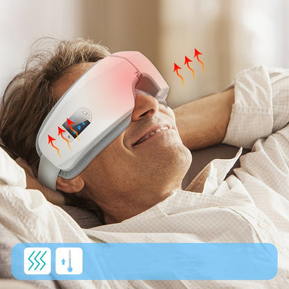 Eye Massager 4D Kneading Vibration Hot Compress Bluetooth Music Massage, Rechargeable Portable Eye Relax Device for Stress