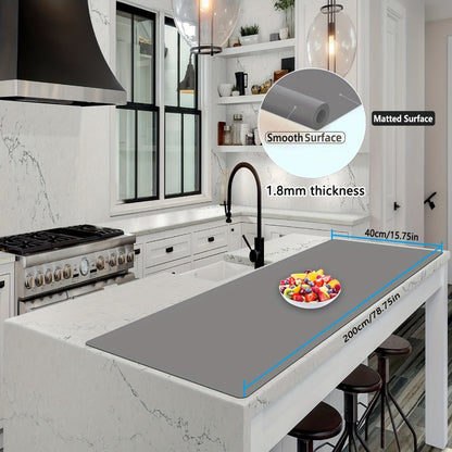 Extra Large Silicone Mat for Kitchen Counter, Heat Resistant Countertop Protector, Nonstick Craft Mat & Placemat
