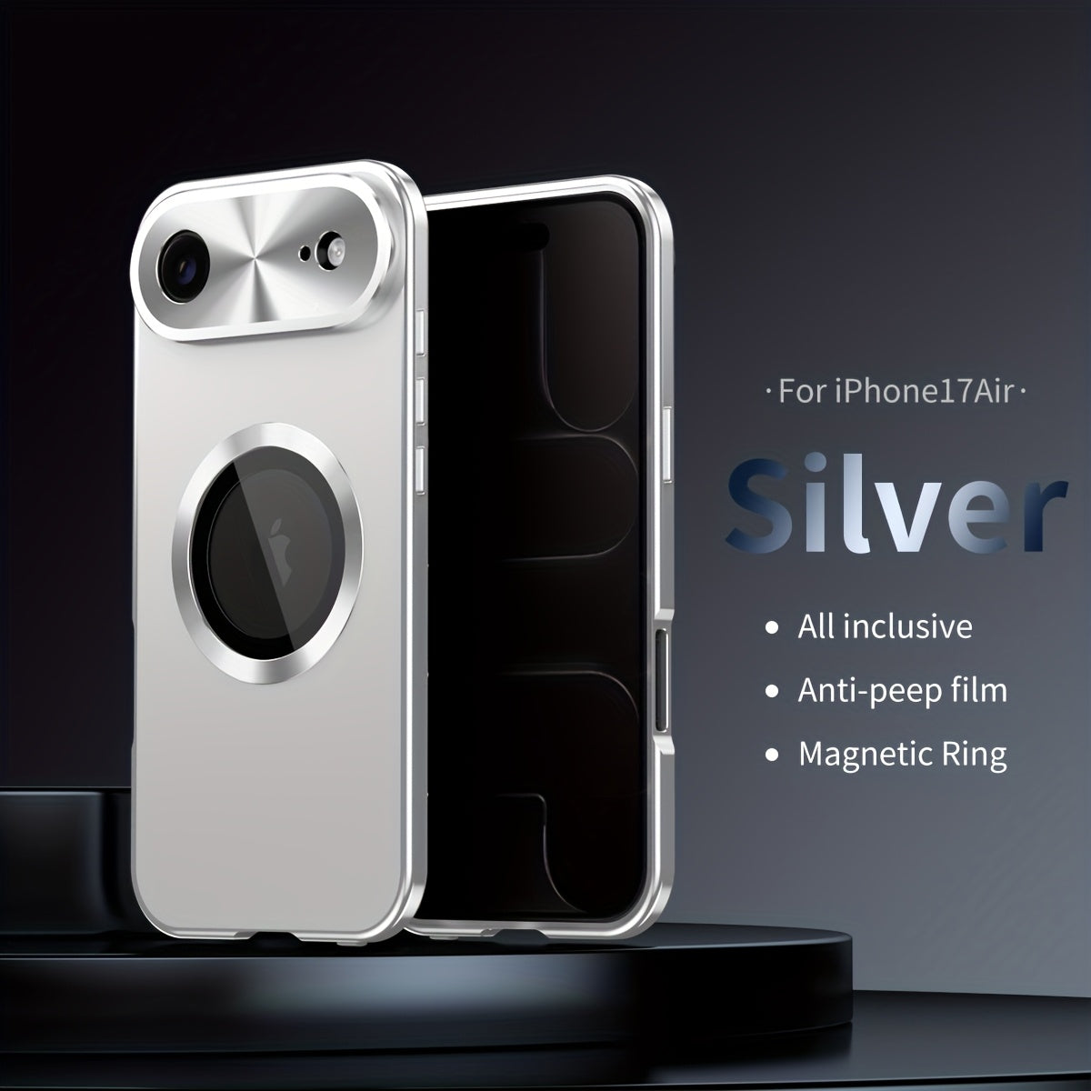 iPhone Anti-Spy Magnetic 2-in-1 Phone Case with All-Round Lens Protection – Complete Drop Protection Cover for iPhone 12 13 14 15 16 Pro Max