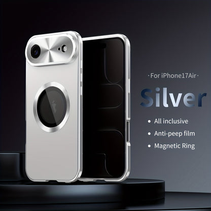 iPhone Anti-Spy Magnetic 2-in-1 Phone Case with All-Round Lens Protection – Complete Drop Protection Cover for iPhone 12 13 14 15 16 Pro Max