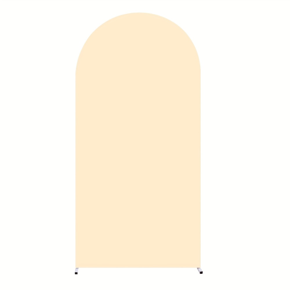 Wedding Arch Cover 6ft Polyester Fitted Round Top Backdrop Cover, Wrinkle-Free Machine Washable, for Wedding Ceremony Birthday Party Gender