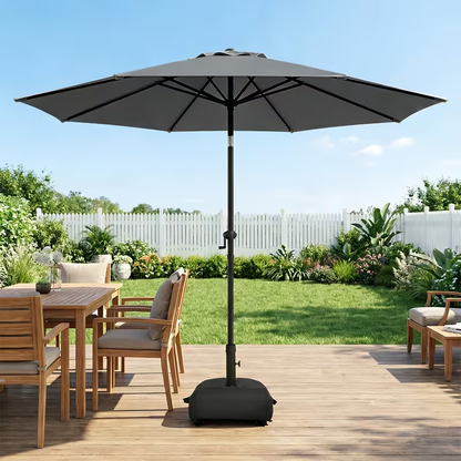 Patio Umbrella 9FT Market Table Style with Dual Vents, Tilt, Crank and Eight Color Options