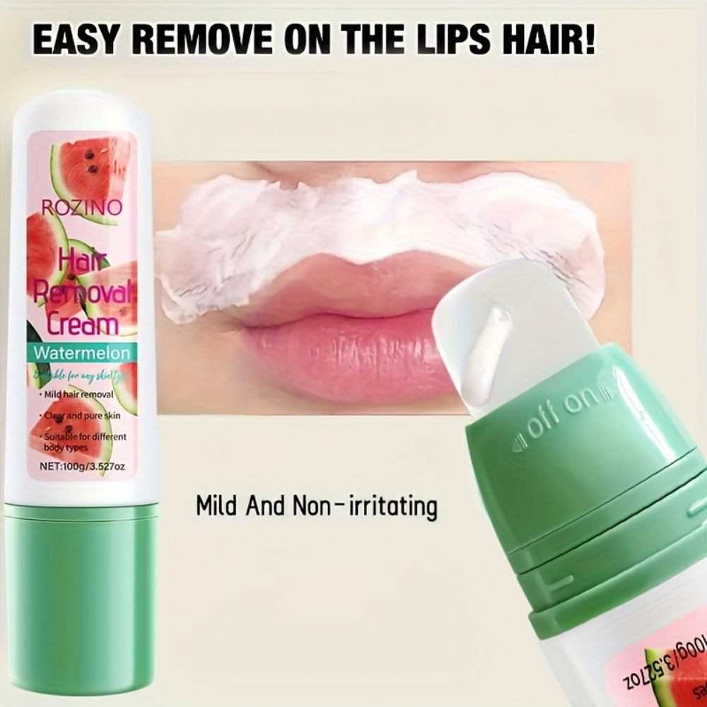 Hair Removal Cream ROZINO 100g Watermelon Roll-On Bottle with Carton for External Body Grooming