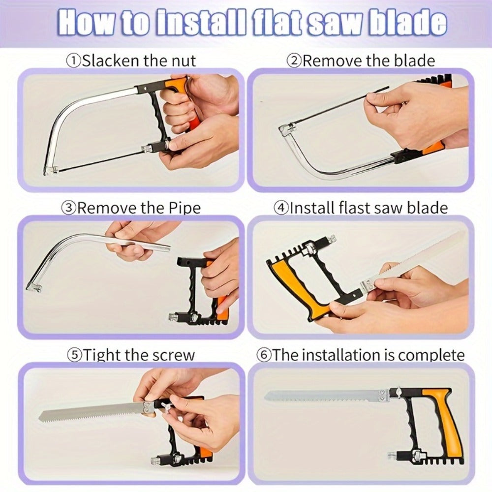 Hand Saw 7-in-1 Multifunctional Mini, Curved Devil Saw Set for Woodworking DIY, Compact Multi-Function Wood Cutting Saw Kit for Pruning