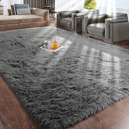 Rectangular Shaggy Area Rug with Nine Color Labels and 3 x 5-Foot to 8 x 10-Foot Size Options