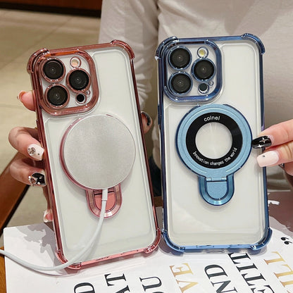 Phone Case Kickstand Bundle with Two Tempered Glass Protectors for Select iPhone 12-16 Models and Five Colors