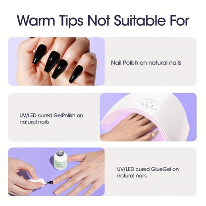 Press-On Nail Glue Gel Kit 30g with UV Lamp – Strong Long-Lasting Solid Nail Glue, 60ml Remover & Buffer for False Nails
