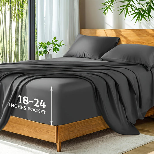 Bamboo Bed Sheets Set Twin Full Queen King for Entryways, Bedrooms and Living Spaces, with the Listed Configuration