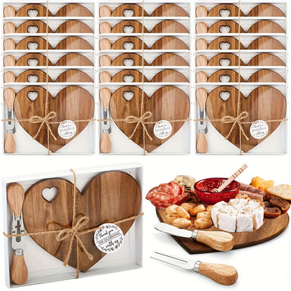 Mini Heart Charcuterie Board Set 6/12 Pack for Entryways, Bedrooms and Living Spaces, with the Listed Configuration