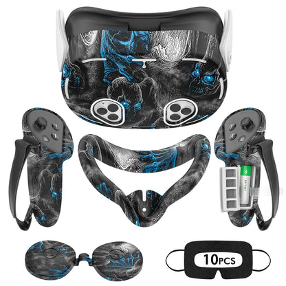 Meta Quest 3S Silicone Cover Set - VR Face Cover Shell Controller Grip Case Camera Lens Protector for an Everyday Personal Care Routine