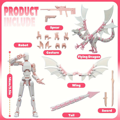 3D Printed Dragon Figurine 2-Piece Set for Garden, Patio and Yard Use, with the Listed Configuration
