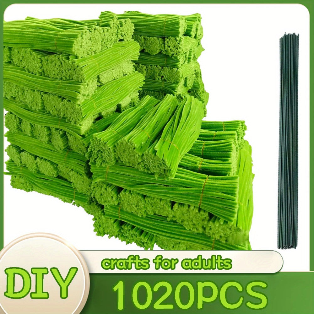 Pipe Cleaners 1020pcs Chenille Stems 20 Colors, Upgraded Thick Fuzzy Sticks with Patterned Rods for Kids Adults Teachers
