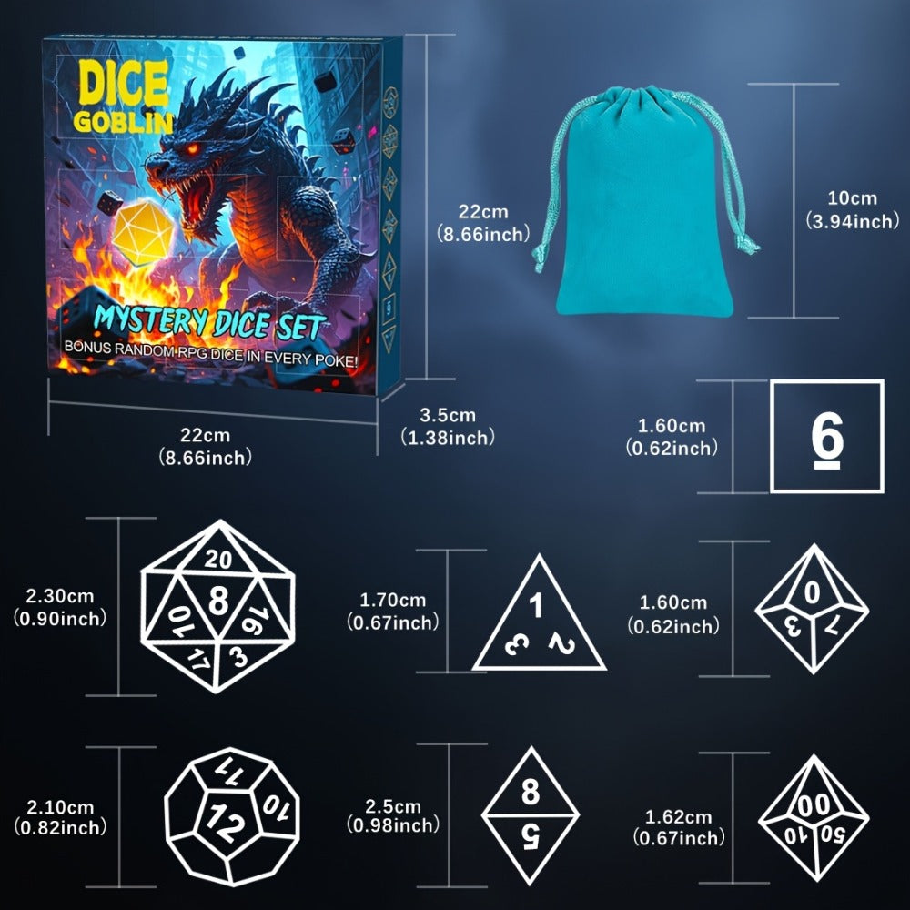 Mystery Box DnD Dice Set 72pcs Blind Box 9 Sets Random Polyhedral Dice with the Listed Color, Size or Set Options for Everyday Use