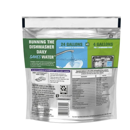 Dishwasher Pods Cascade Platinum 2 Pack, Action Pacs Detergent Tabs with Rinse Aid & Shine Booster